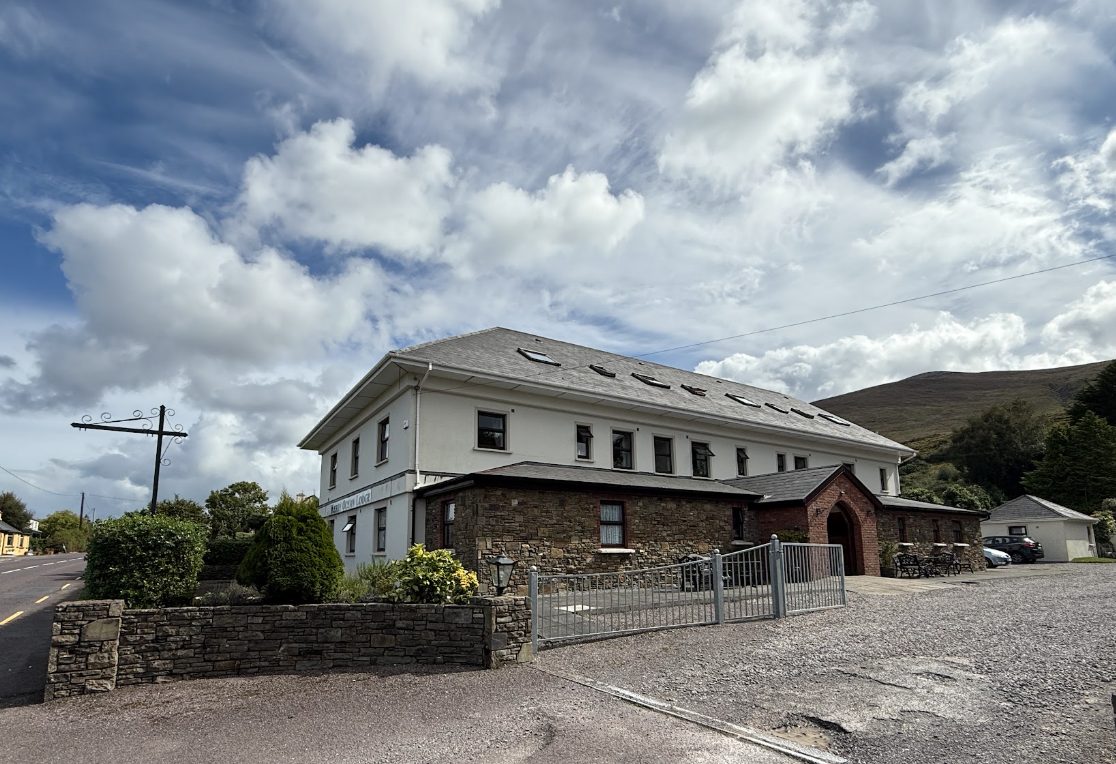 Kerry Ocean Lodge, white exterior with stone ground floor